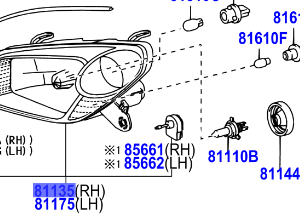 Toyota RAV4 2000-2005 Unit Assy Headlamp, RH