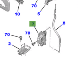 Toyota Proace G9 2013-2016 Hinged Rear Door Lock, LH