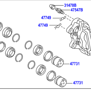 Toyota Hilux 2015-2020 Cylinder Assy, Front Disc Brake, LH