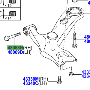 Toyota RAV4 2005-2012 Bolt For Front Suspension Lower Arm RH