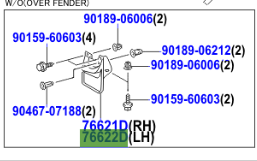 Toyota Land Cruiser 2002-2009 Mud flap Front Set