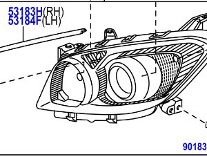 Toyota RAV4 2005-2012 Unit Assy, Headlamp, LH