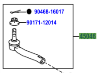 Toyota Prius 2009-2015 End Sub-Assy Tie Rod, LH