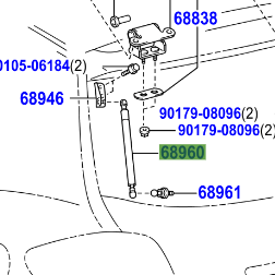 Toyota Auris/Hybrid 2007-2013 Stay Assy, Back Door, LH