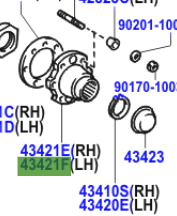 Toyota Land Cruiser 1998-2007 Flange, Front Axle Outer Shaft, LH