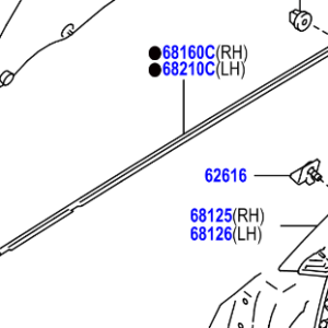 Toyota GT86 2012-2016 Weatherstrip Assy, Front Door Glass, Outer LH