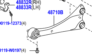 Toyota Avensis 2008-2018 Arm Assy Trailing Rear, LH