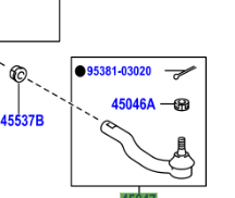 Toyota Auris/Hybrid 2012-2018 End Sub-Assy, Tie Rod, LH