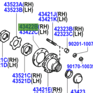 Toyota Land Cruiser 1998-2007 Gasket, Front Axle Outer Shaft Flange, RH