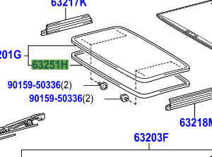 Toyota Rav4 2005-2012 Weatherstrip, Sliding Roof, Moon Roof