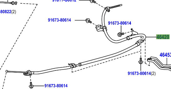 Toyota Rav4 2012-2019 Cable Assy, Parking Brake, R/H