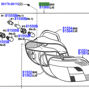 Toyota Yaris 1999-2005 Lamp Assy, Rear Combination, RH