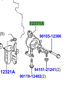Toyota Rav4 2012-2019 Insulator, Engine Mounting, Rear