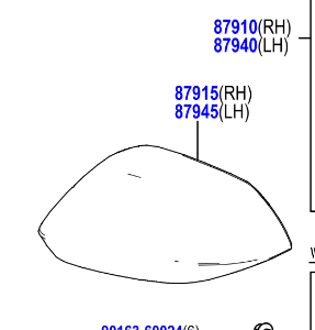 Toyota Yaris 2020- Cover, Outer Mirror Red, LH