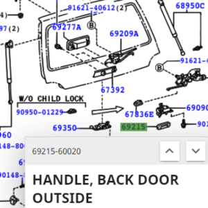 Toyota Land Cruiser 1998-2007 Handle, Back Door Outside