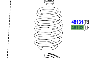 Toyota Aygo 2014-Present Spring, Front Coil,