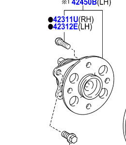 Toyota Yaris/Hybrid 2014-2020 Hub and Bearing Assy Rear Axle