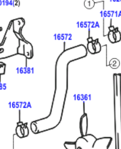 Toyota Corolla 1995-2000 Clip Hose