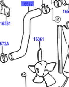 Toyota Corolla 1995-2000 Hose, Radiator, Outlet