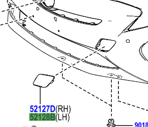Toyota Prius 2015-2022 Eur Cover, Front Bumper Hole, LH