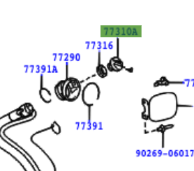 Toyota Corolla 2001-2007 Fuel Tank Assy Cap