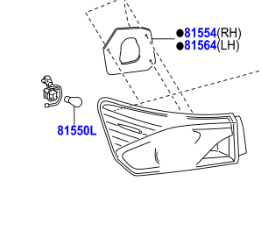 Toyota Avensis 2008-2018 Lamp Assy, Rear Combination, RH