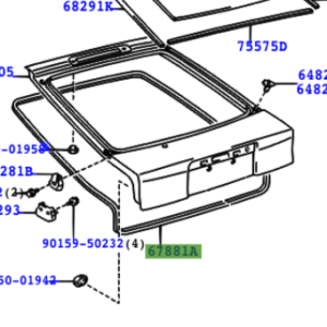 Toyota Celica 1999-2005 Weatherstrip, Back Door