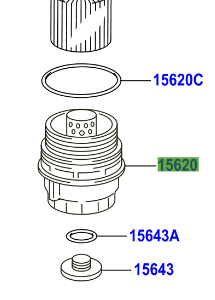 Toyota Yaris 2005-2011 Cap Assy, Oil Filter