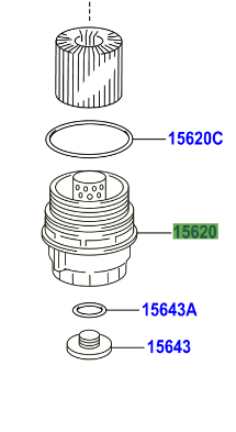 Toyota Yaris 2005-2011 Cap Assy, Oil Filter