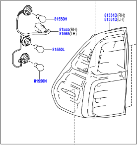Toyota Hilux 2021-2023 Lamp Assy, Rear Combination, RH