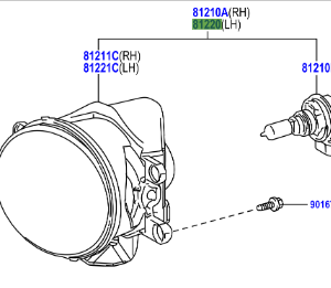 Toyota Rav4 2012-2019 LAMP ASSY, Fog, LH