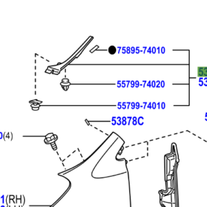 Toyota IQ 2008-2014 Seal, Front Fener To Cowl Side, RH