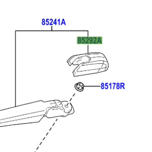 Toyota Avensis 2008-2018 Cap, Rear Wiper Arm Head