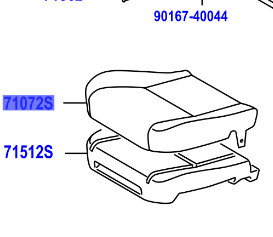 Toyota Hilux 2011-2021 Cover, Front Seat Cushion, LH