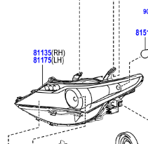 Toyota Auris/Hybrid 2012-2018 Unit Assy, Headlamp RH