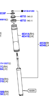 Toyota Auris/Hybrid 2012-2018 Absorber Assy, Shock, Rear