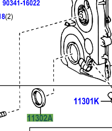 Toyota Yaris 2005-2011 Seal, Oil For Timing Chain Or Belt Cover