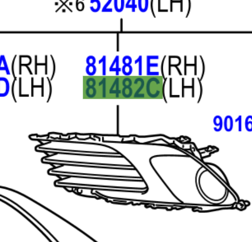 Toyota Auris/Hybrid 2012-2018 Fog Lamp, LH Cover