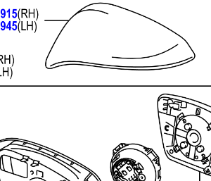 Toyota Rav4 2012-2019 Cover, Outer Mirror, RH, Black