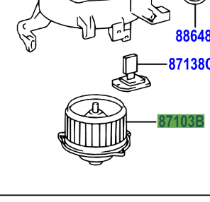 Toyota Avensis 2003-2008 Motor Sub-Assy, Blower W/Fan