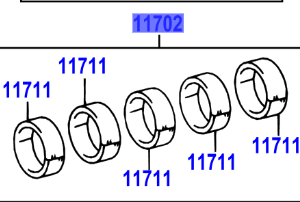 Toyota Hilux 2005-2012 Bearing Set, Crankshaft, U/S 0.50