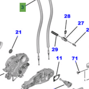 Toyota Proace 2016-Present Lock Cable, See A/ Integrated Cable