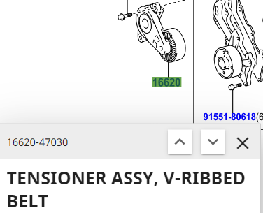 Toyota Yaris 2011-2014 Tensioner Assy For V-Ribbed Belt