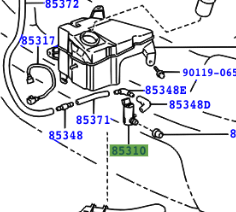 Toyota Land Cruiser 1996-2002 Motor And Pump Assy, Windshield Washer