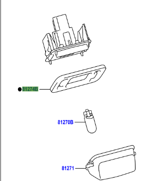 Toyota Yaris/Hybrid 2011-2014 Packing, License Plate Lamp