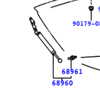 Toyota Celica 1999-2005 Stay Assy, Back Door LH, W Rear Wiper & Rear Spoiler