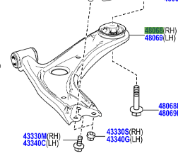 Toyota Aygo X 2022-Present Arm Sub-Assy, Front Suspension, Lower RH