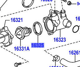 Toyota Rav4 2005-2012 Gasket, Water Inlet Housing ( Rubber)