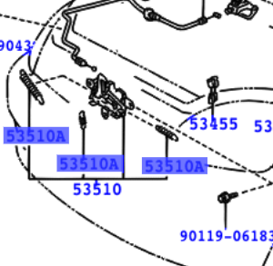 Toyota Yaris / Echo Verso 1999-2005 Spring, Tension For Hood Lock