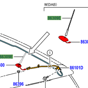Toyota Rav4 2012-2019 Antenna Pole 13mm